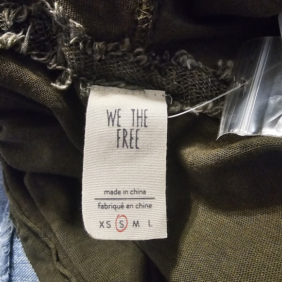 1/2 OFF We The Free People Green Hooded Tunic Pull Over Maxi Dress Cute Hippie - Picture 7 of 10